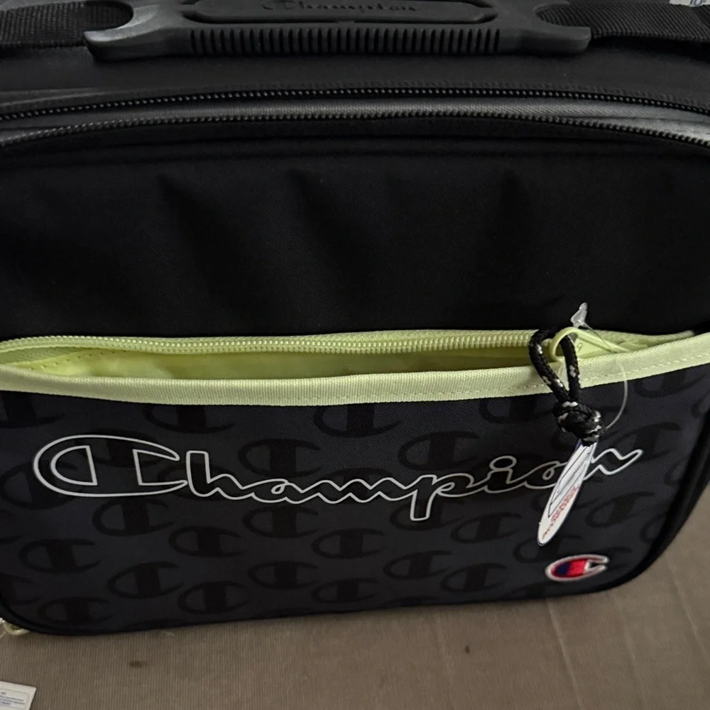 Champion Black and neon yellow/green with white Logo Lunchbox w/ built-in tray - Picture 4 of 7